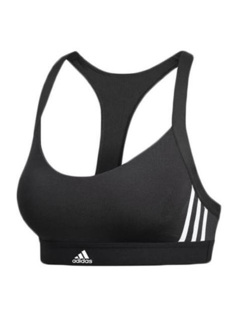 (WMNS) adidas All Me 3-Stripes Bra Asia Sizing 'Black Whtie' DU1290