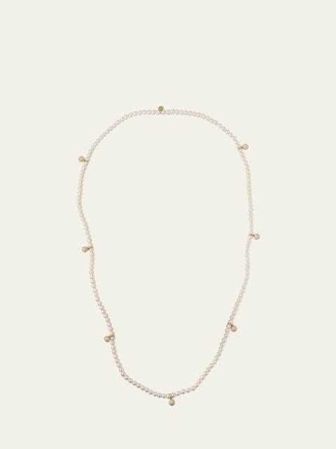 SYDNEY EVAN Diamond Pavé Balls on 3mm Freshwater Pearl Bracelet