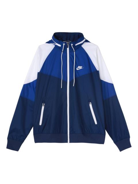 Nike Men's Nike Casual Windproof Hooded Blue Jacket AR2210-492
