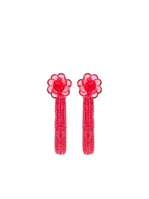 Oscar de la Renta floral beaded earrings