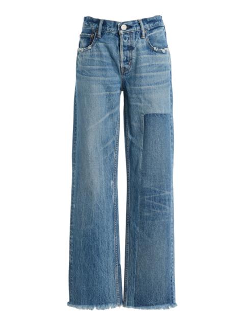 MOUSSY VINTAGE Woodville Rigid Low-Rise Straight-Leg Jeans medium wash