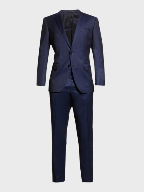 BOSS Men's Wool Basic Two-Piece Slim Fit Suit, Blue