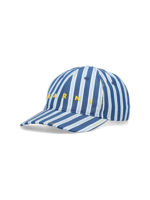 Marni striped cotton baseball cap