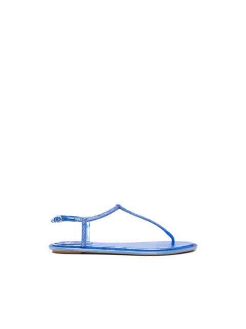 RENE CAOVILLA Diana crystal-embellished metallic-finish sandals