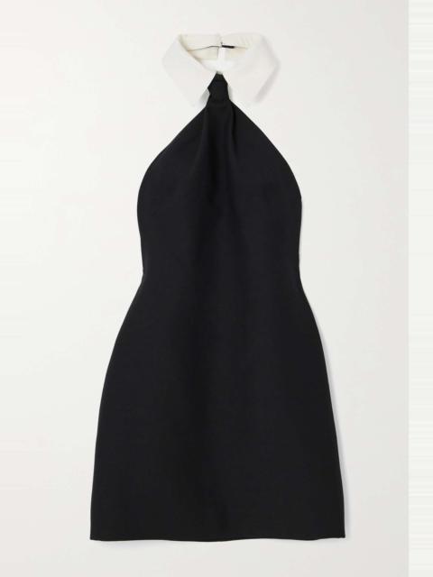 Valentino Wool and silk-blend halterneck mini dress