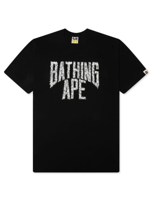 A BATHING APE® WILD LEOPARD PATTERN NYC LOGO TEE - BLACK/GRAY