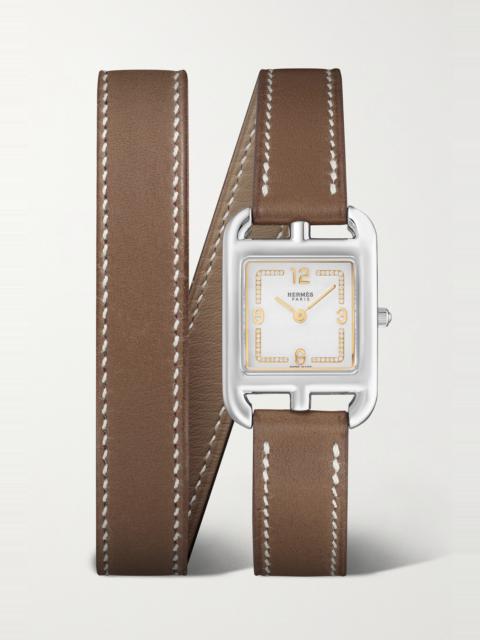 Hermès Cape Cod Fil D'Or 31mm small stainless steel, leather and diamond watch