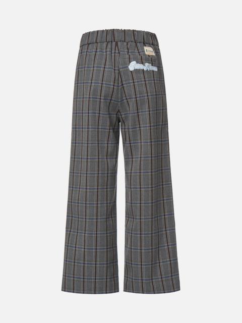 EVISU CHECKED WIDE-LEG PANTS