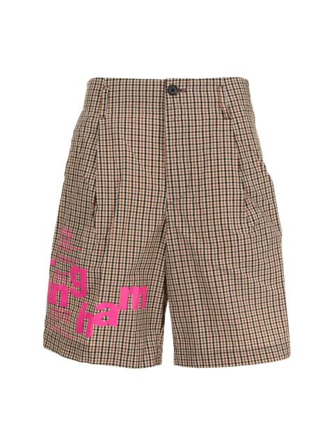 Kolor plaid-check pattern shorts