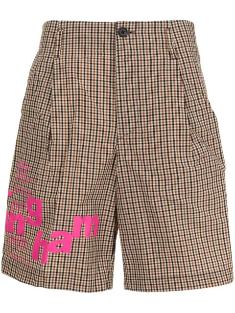 Kolor plaid-check pattern shorts