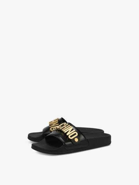 Moschino LETTERING LOGO PVC POOL SLIDES