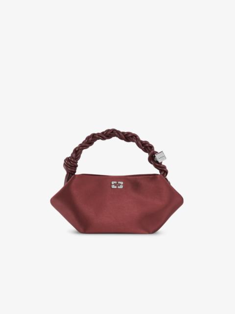 GANNI DARK BURGUNDY SATIN MINI GANNI BOU BAG