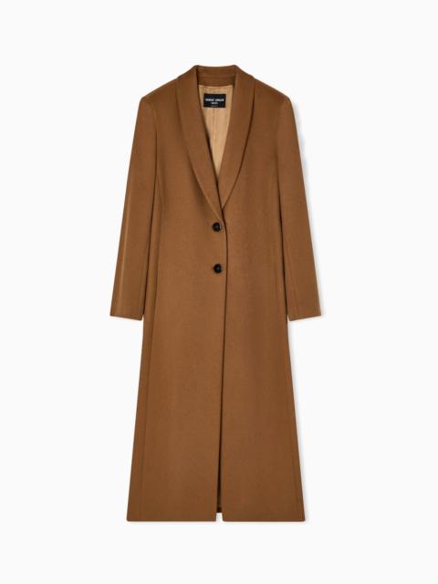 GIORGIO ARMANI LONG SINGLE-BREASTED COAT IN VICUÑA WOOL