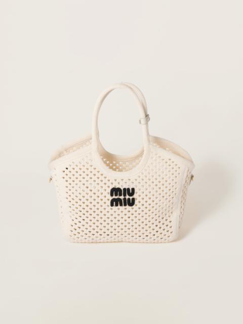 Miu Miu IVY cotton mesh tote bag