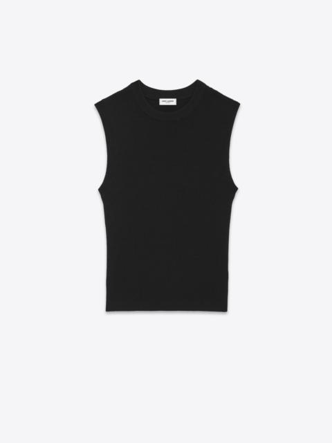 SAINT LAURENT cropped top in cashmere, wool and silk