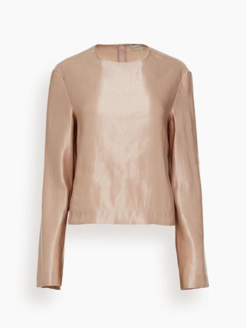 Loulou de Saison Round Neck Blouse in Petal Rose