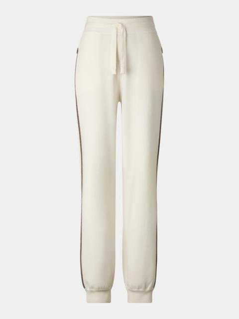 BOGNER Calotta Virgin Wool-Blend Knit Pants in Off-White
