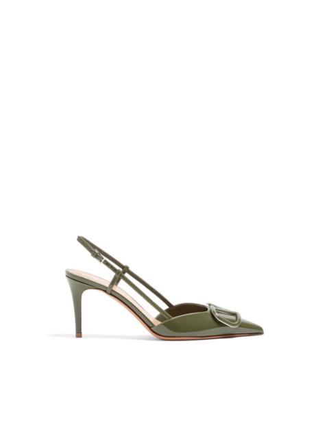 Valentino VLogo Signature patent-leather slingback pumps 80mm