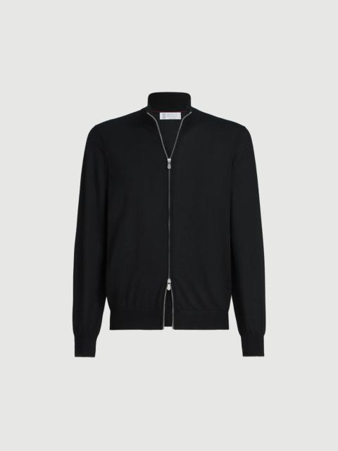 Brunello Cucinelli Cashmere and silk lightweight cardigan with zipper