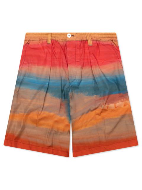 POPLIN STRETCH WAIST SHORTS - MULTICOLOR