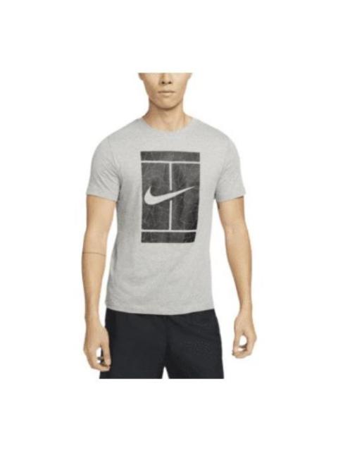 Nike 남자 나이키 큰 로고 본 인쇄 둥근 목 캐주얼 짧은 소매 회색 t-셔츠 DD8406-063