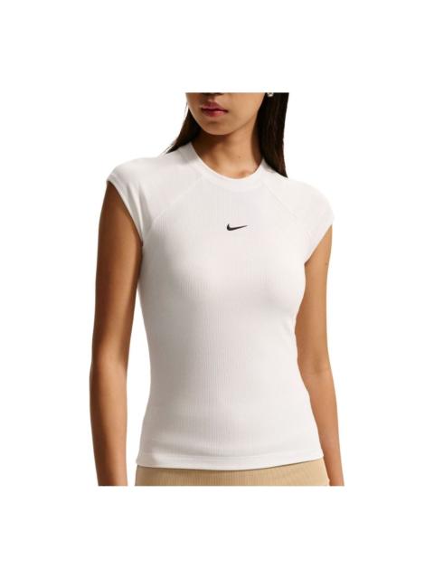 Nike (WMNS) Nike Sportswear Tight Ribbed T-Shirt 'White' IF0243-133