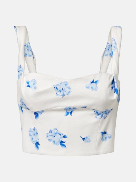 LEO LIN Lexi floral cotton crop top