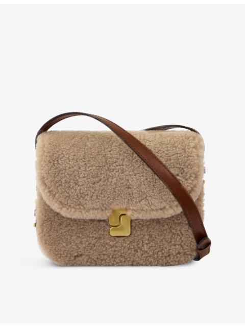 soeur Bellissima Mini shearling shoulder bag