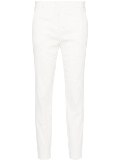 pressed-crease tapered trousers