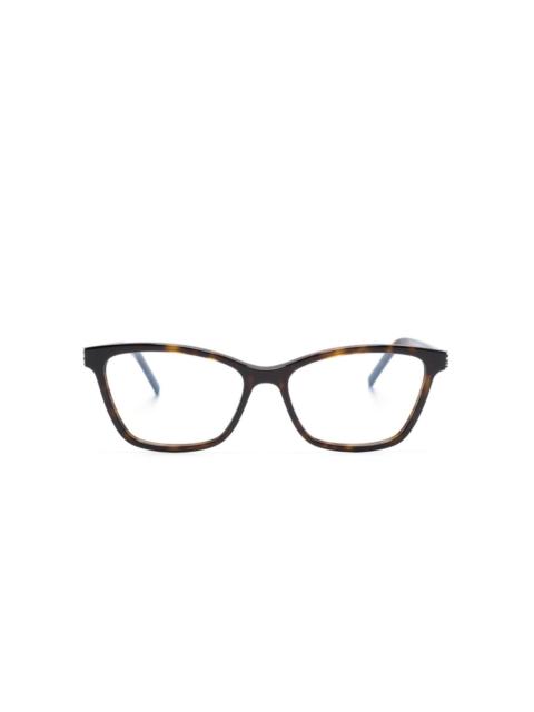 SAINT LAURENT logo-plaque rectangle-frame glasses