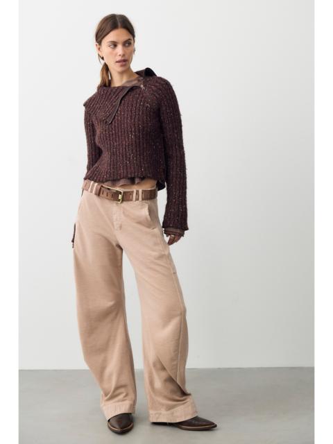 FREE PEOPLE Spotlight Knit Barrel Trousers