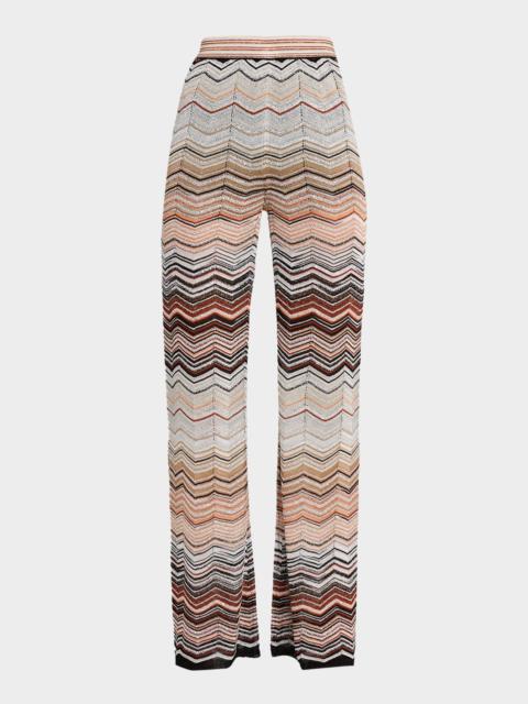 Missoni Paillette Chevron Knit Straight-Leg Trousers