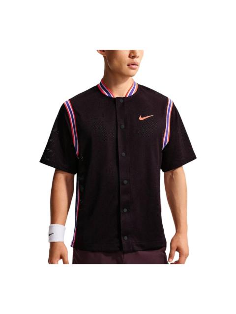 Nike Nike Court Slam x Carlos Alcaraz Dri-FIT Snap-on Jersey 'Magenta Gray Bright Deep Red' IM6612-647