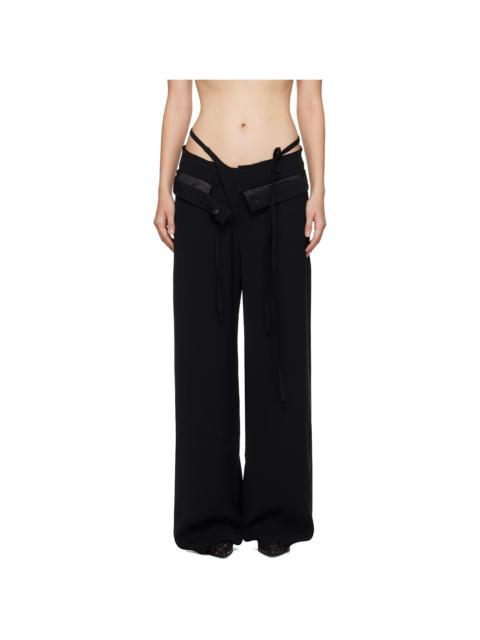 OTTOLINGER Black Double Fold Suit Trousers