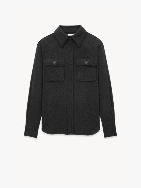 SAINT LAURENT SHIRT IN CASHMERE AND WOOL