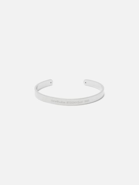 Acne Studios Logo Cuff Bracelet - Semi matt silver
