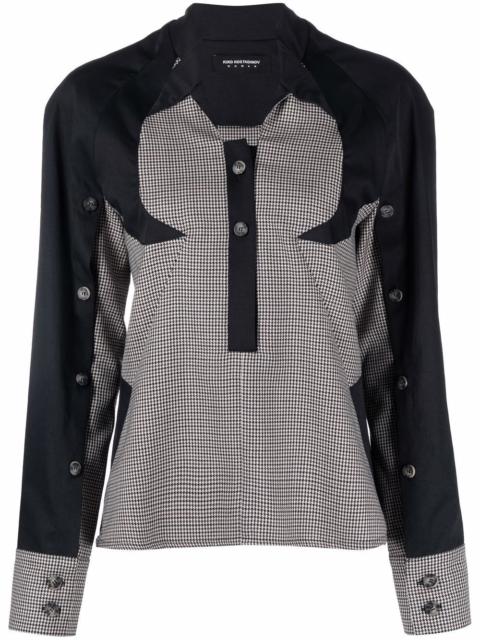 Kiko Kostadinov two-tone houndstooth-pattern blouse