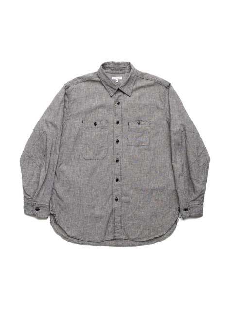 Engineered Garments Work Shirt Cotton Linen Houndstooth - Black/Grey