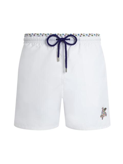 Vilebrequin Men's Micro Ronde des Tortues Swim Shorts - White
