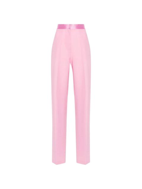 satin-trim tailored trousers