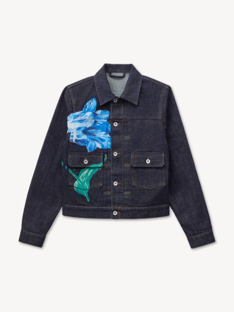 KENZO 'KENZO Tulip' slim pleated trucker jacket in japanese denim