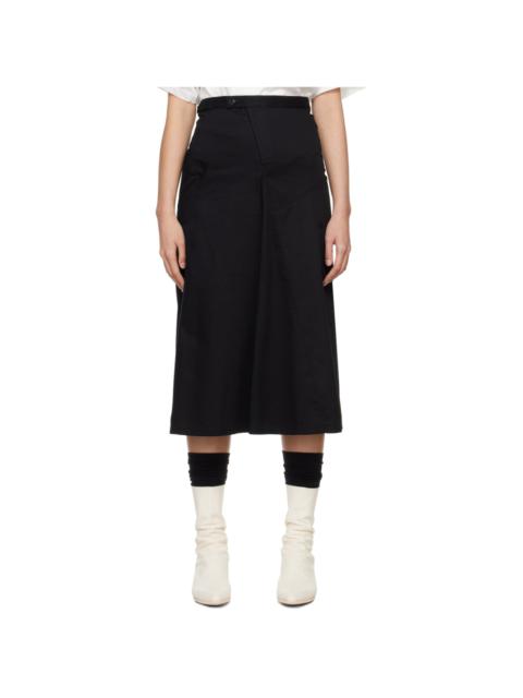 Black Flare Midi Skirt