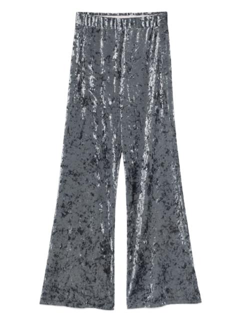 forte_forte crushed-velvet flared trousers