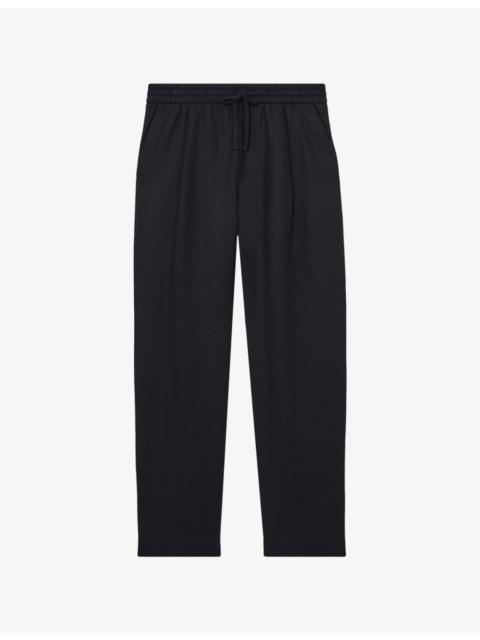 REISS Barges Relaxed-Fit Straight-Leg Linen Trousers