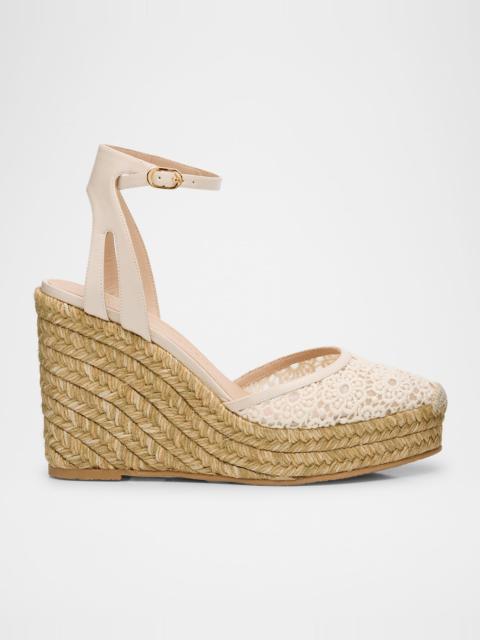 Stuart Weitzman Sasha Lace Wedge Espadrilles
