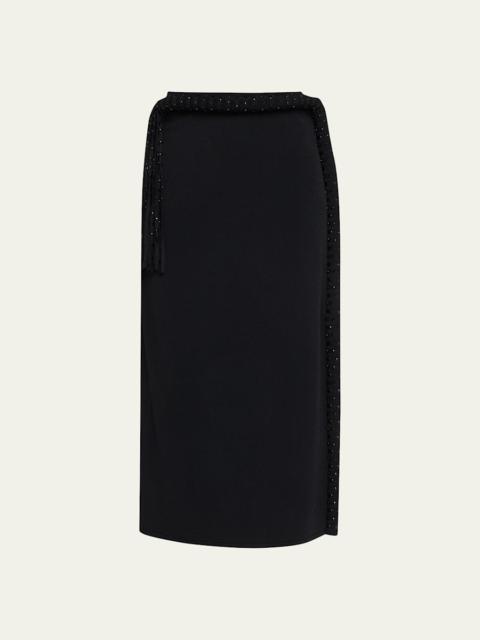 diotima Mane Fringe Embellished Midi Skirt