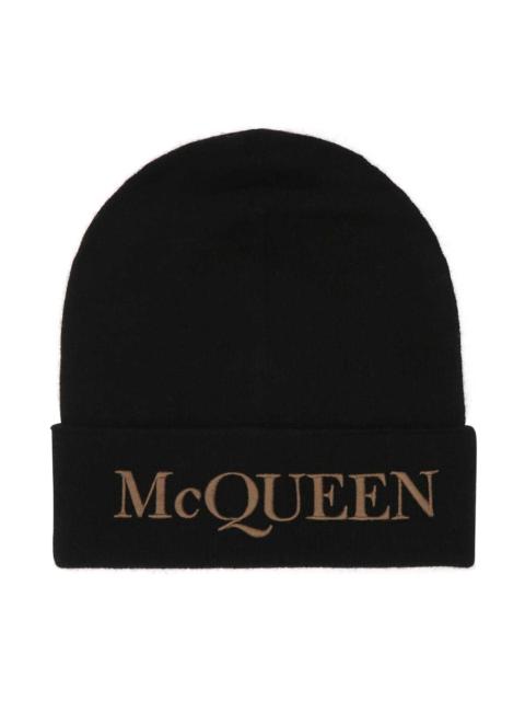 Alexander McQueen Black Cashmere Beanie Hat