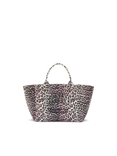 GANNI leopard-print tote bag