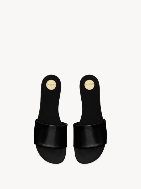 SAINT LAURENT carlyle slides in glazed leather