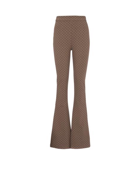 Balmain slit-detail wool tapered trousers - Brown